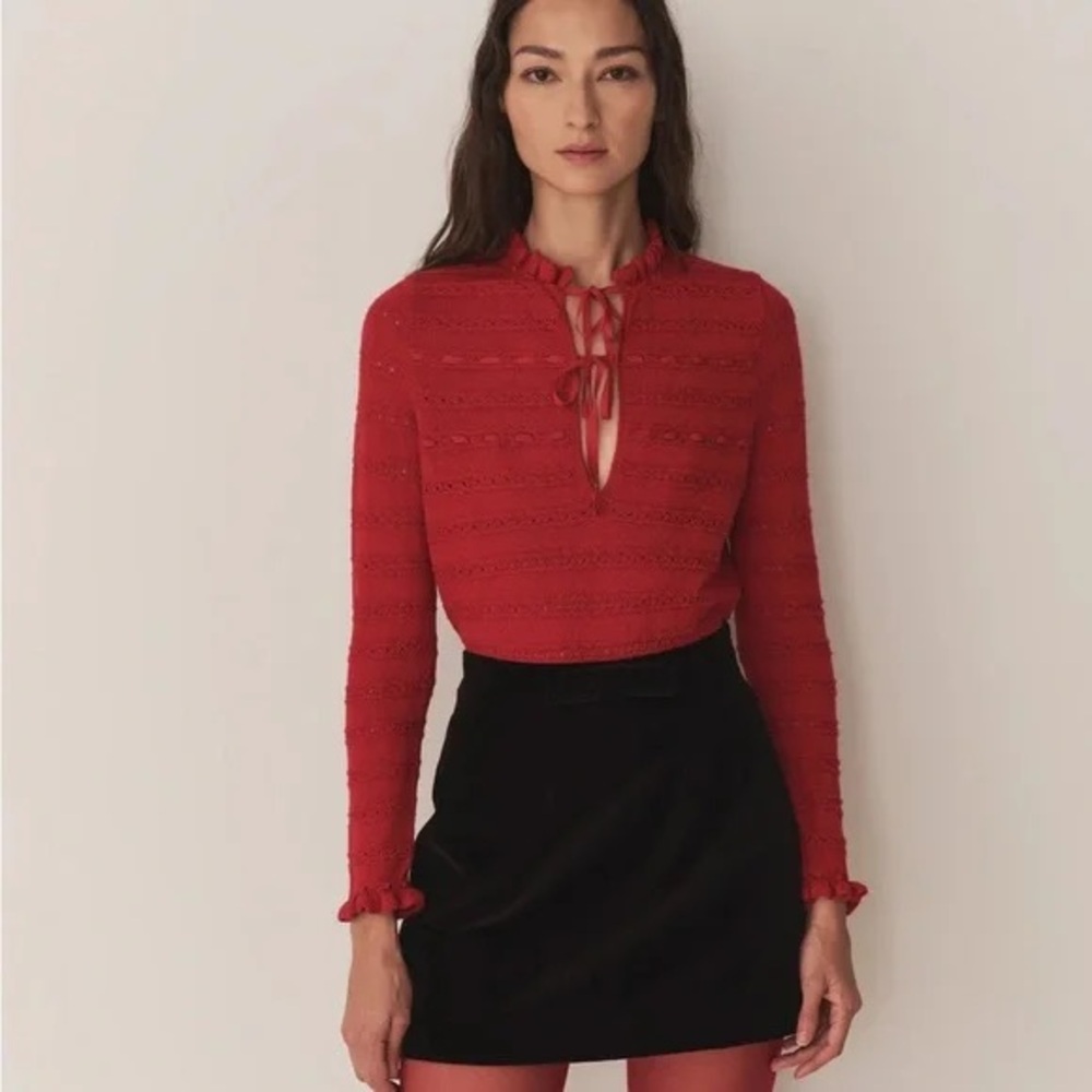 Doen Alpaca and Silk Red Sweater